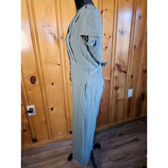 Maurices Women’s Utility Pocket Button Front Overall Jumpsuit Green Size Small - Picture 7 of 9